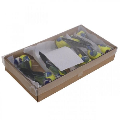 Floristik24 Déco Oiseaux sur Fil Déco Printemps Mésange Bleue 10×3cm 9pcs