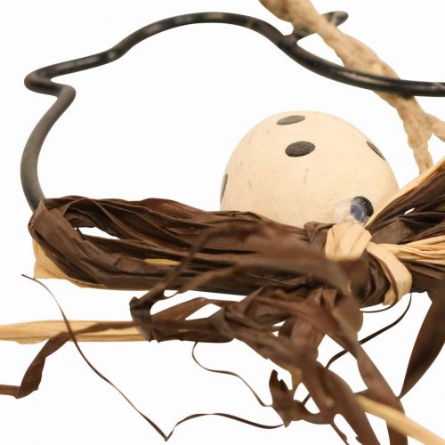 Article Oiseaux décoratifs à suspendre noir/naturel/rouille 8,5×7,5cm 6 pcs
