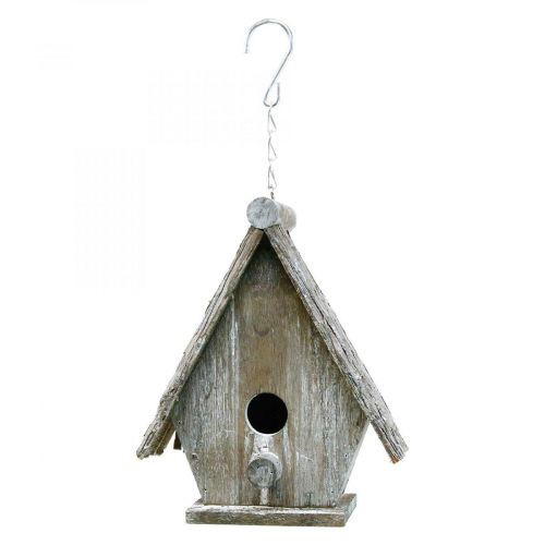 Floristik24 Nichoir décoratif à suspendre Birdhouse Deco Gris H22cm