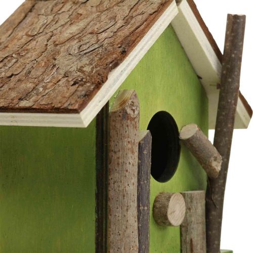 Floristik24 Nichoir décoratif nichoir décoratif en bois vert naturel H14,5cm lot de 2