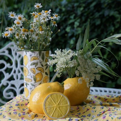 Floristik24 Décoration de table déco été en céramique citron 11cm