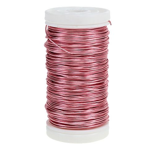 Floristik24 Fil émaillé Déco Rose Ø0.50mm 50m 100g