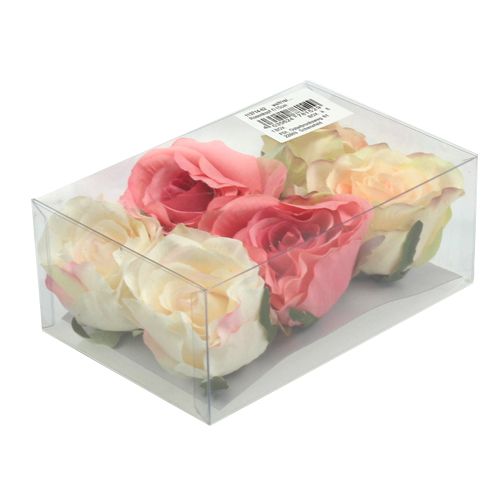 Floristik24 Têtes de roses artificielles Ø9cm 6pcs