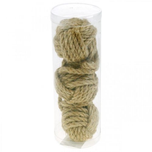 Floristik24 Décoration à suspendre boule de corde jute naturel Ø5,5cm 3pcs