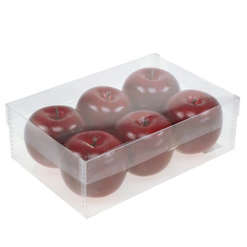 Article Pommes décoratives rouges, peintes Ø8cm 6 pcs