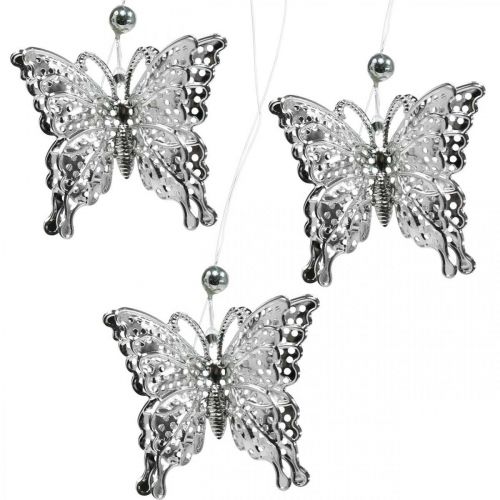 Article Papillon pendentif décoratif, décoration de mariage, papillon en métal, ressort 6pcs