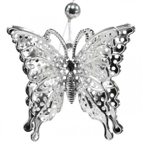 Floristik24 Pendentif déco papillon, décoration mariage, papillon métal, ressort 6 pcs