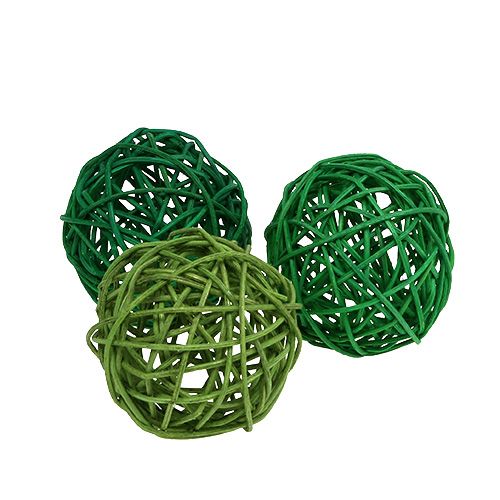 Mélange de balles décoratives vertes 7 cm 18 p.