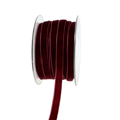 Floristik24 Ruban déco Velours Bordeaux 10mm 20m