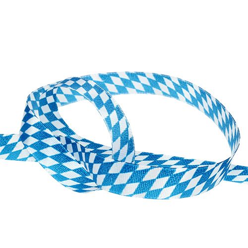 Floristik24 Ruban déco bleu-blanc 15mm 20m