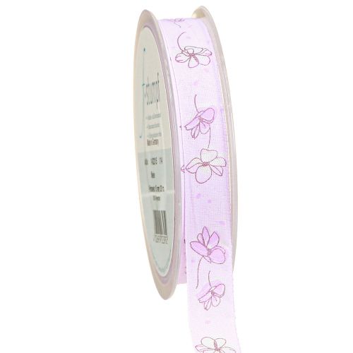 Article Ruban décoratif fleurs printemps ruban cadeau lilas 15mm 20m