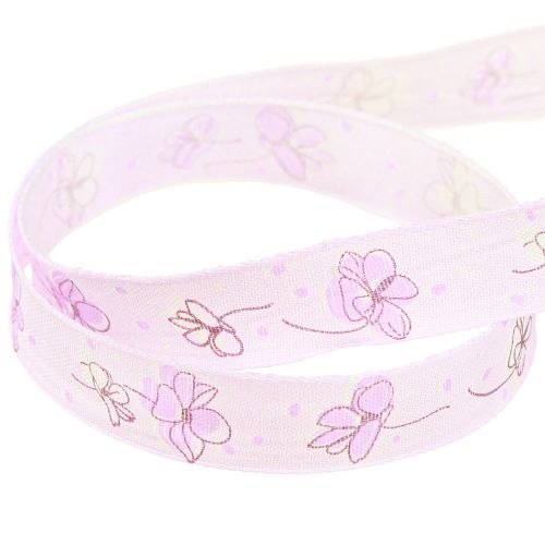 Article Ruban décoratif fleurs printemps ruban cadeau lilas 15mm 20m