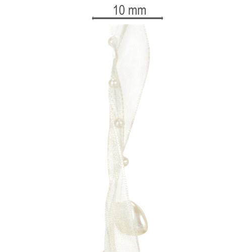 Article Ruban décoratif, crème, cœurs, perles, décoration de mariage, 10 mm, 5 m