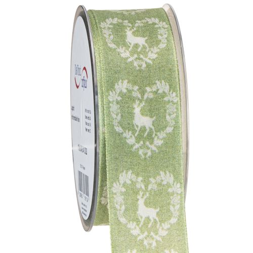 Article Ruban déco cerf vert 40mm 20m