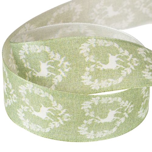 Article Ruban déco cerf vert 40mm 20m