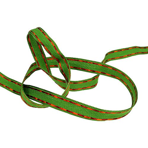 Article ruban décoratif vert avec fil 15mm 15m