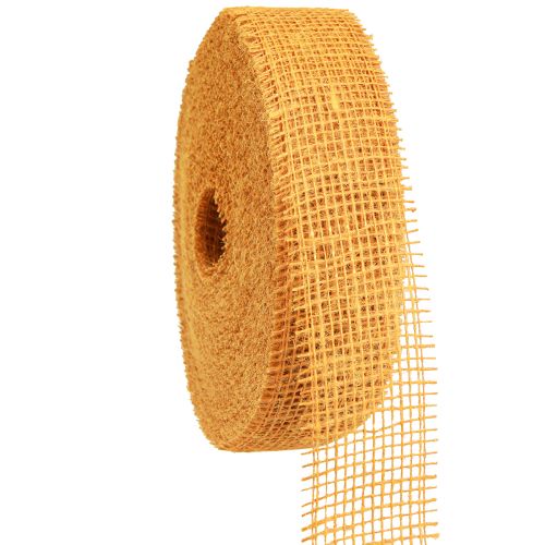 Floristik24 Ruban décoratif jute jaune moutarde ruban quadrillé ruban artisanal 5cm 40m