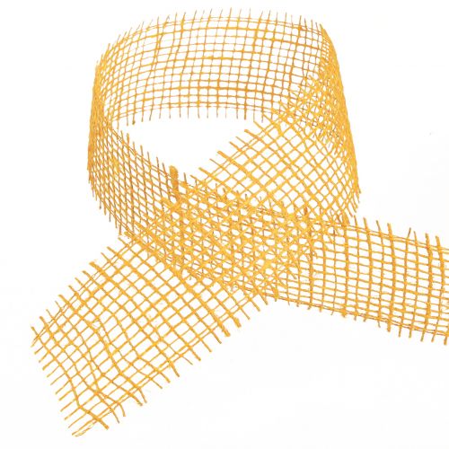 Article Ruban décoratif jute jaune moutarde ruban quadrillé ruban artisanal 5cm 40m