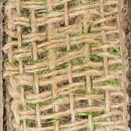 Article Ruban décoratif en jute vert naturel, largeur 25 mm, longueur 10 m