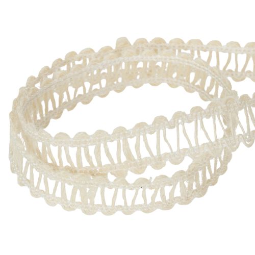 Article Ruban décoratif en jute, ruban cadeau naturel, blanc crème, 15 mm x 15 m
