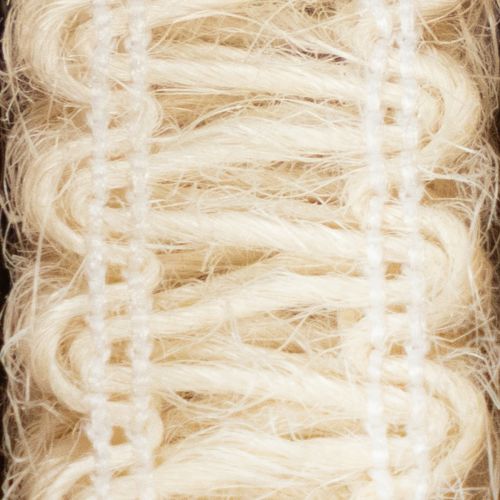 Article Ruban décoratif en jute, ruban cadeau naturel, blanc crème, 15 mm x 15 m