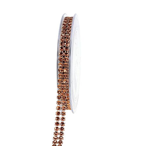 Floristik24 Ruban décoratif cuivre, brillant 10mm 4m