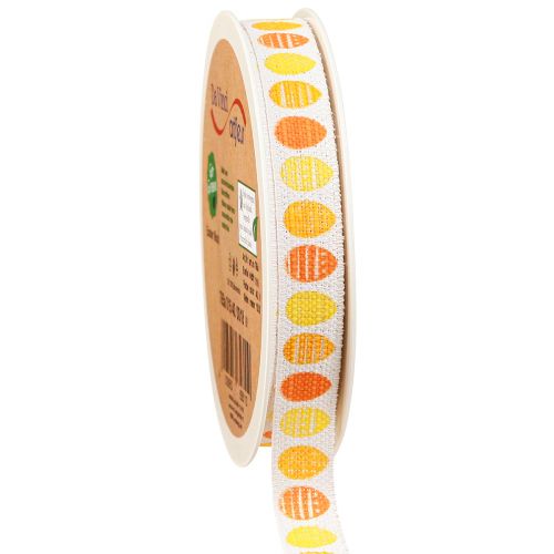 Floristik24 Ruban décoratif Pâques ruban durable Oeufs de Pâques orange 15mm 18m
