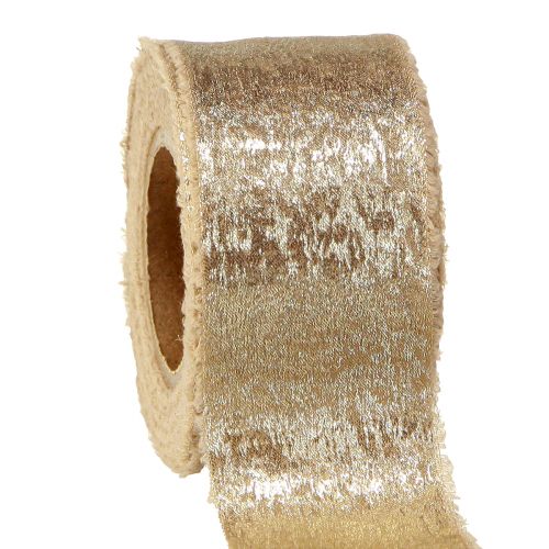 Floristik24 Ruban décoratif ruban décoratif beige doré L40mm L10m