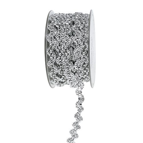 ruban décoratif argent brillant 10mm 9m | Floristik24.be