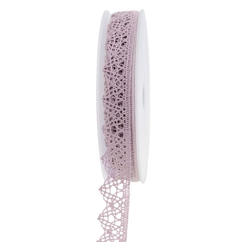 Ruban dentelle déco 22mm 20m lilas