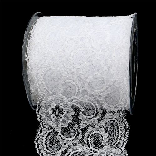Ruban décoratif dentelle 100mm 10m blanc