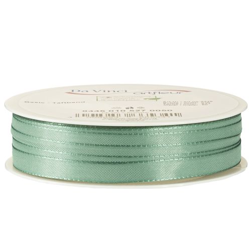 Article Ruban décoratif taffetas ruban cadeau vert sauge 10 mm 50 m