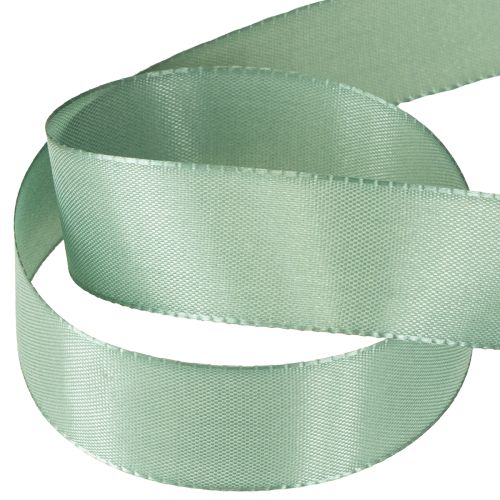 Article Ruban décoratif taffetas ruban cadeau vert sauge 25 mm 50 m