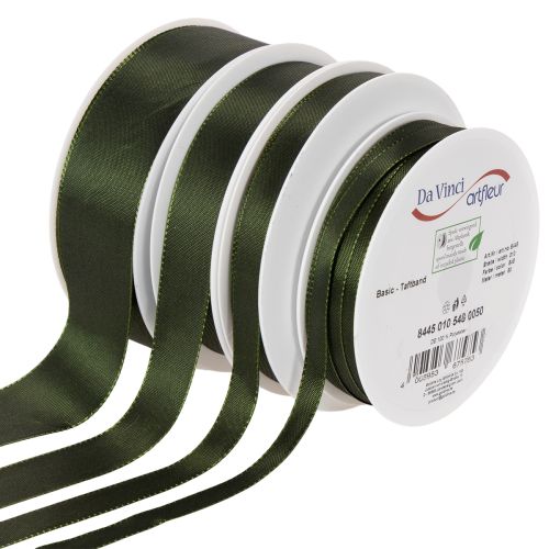 Ruban décoratif en taffetas, vert, largeurs variées, 50 m acheter | Floristik24.be