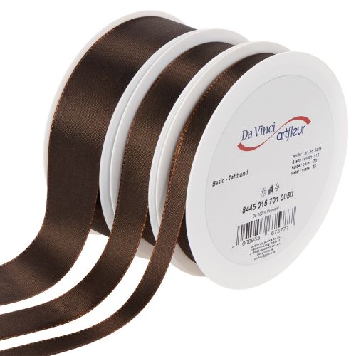 Ruban décoratif en taffetas, marron, largeurs variées, 50 m acheter | Floristik24.be