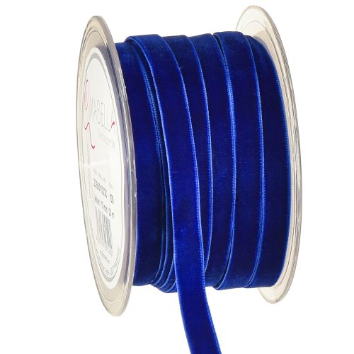 Ruban décoratif en velours bleu 10 mm 20 m