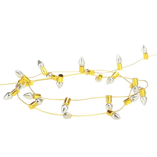 Article Ruban décoratif Chaîne lumineuse de Noël doré argent L12mm L5m