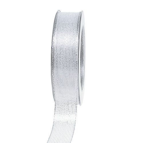 Ruban déco rayures lurex argent 25mm 20m acheter | Floristik24.be
