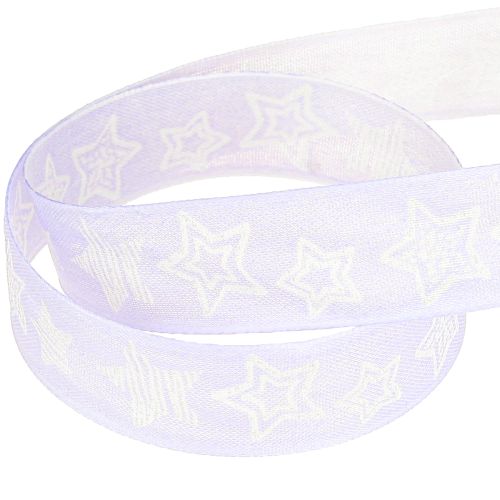 Article Ruban décoratif avec étoiles Ruban de Noël lilas 25 mm 18 m