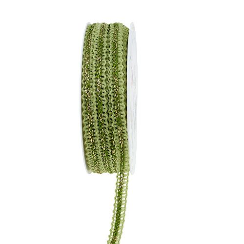 Floristik24 Ruban déco étroit vert avec fil 8mm 15m