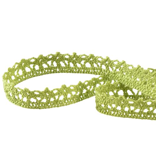 Article Ruban décoratif dentelle au crochet bordure dentelle vert W12mm L20m