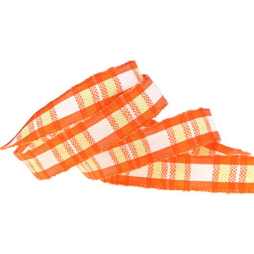 Floristik24 Ruban adhésif de décoration avec bord en fil orange 15 mm L20m