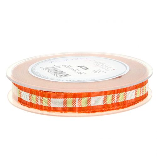 Floristik24 Ruban adhésif de décoration avec bord en fil orange 15 mm L20m