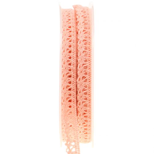 Article Ruban décoratif dentelle au crochet saumon 12 mm 20 m