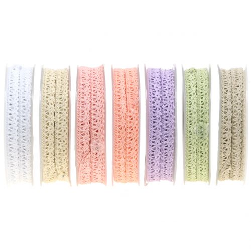 Article Ruban décoratif dentelle au crochet différentes couleurs W12mm L20m