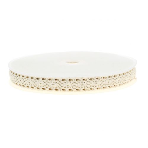 Article Ruban décoratif dentelle crème 16mm 20m