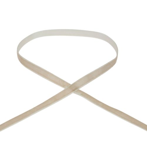 Article Ruban décoratif ruban de velours ruban cadeau velours beige 10mm 20m
