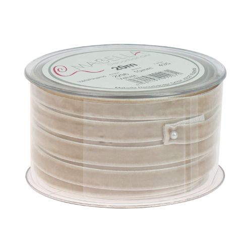 Article Ruban décoratif ruban de velours ruban cadeau velours beige 10mm 20m
