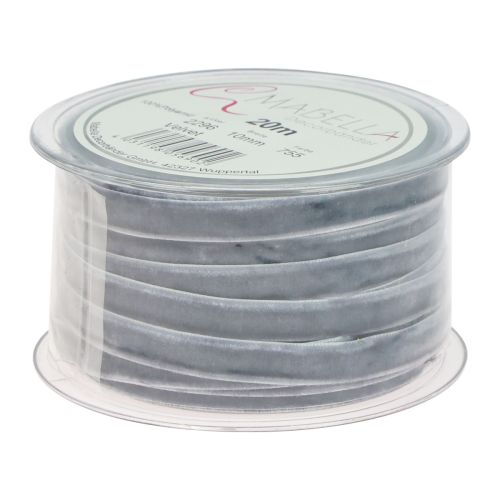 Floristik24 Ruban décoratif ruban de velours ruban cadeau velours gris 10mm 20m