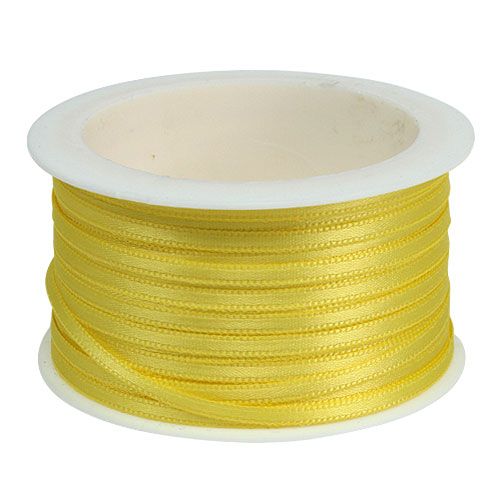 Article Ruban décoratif cadeau en taffetas jaune 3 mm x 50 m